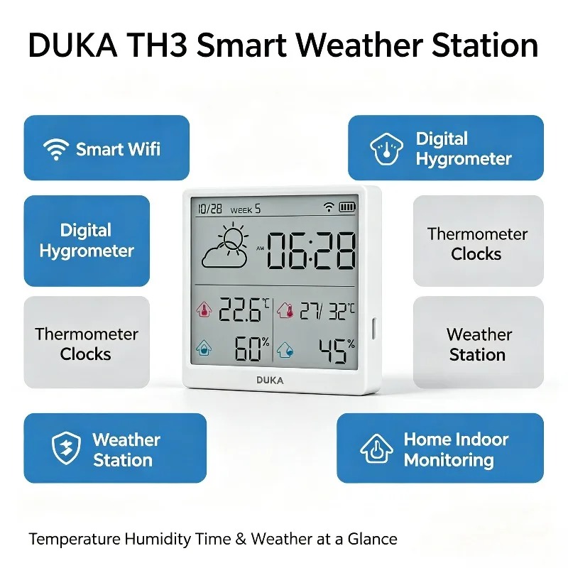 DUKA TH3 Wifi Smart Temperatur - Weather Station Indoor review and price