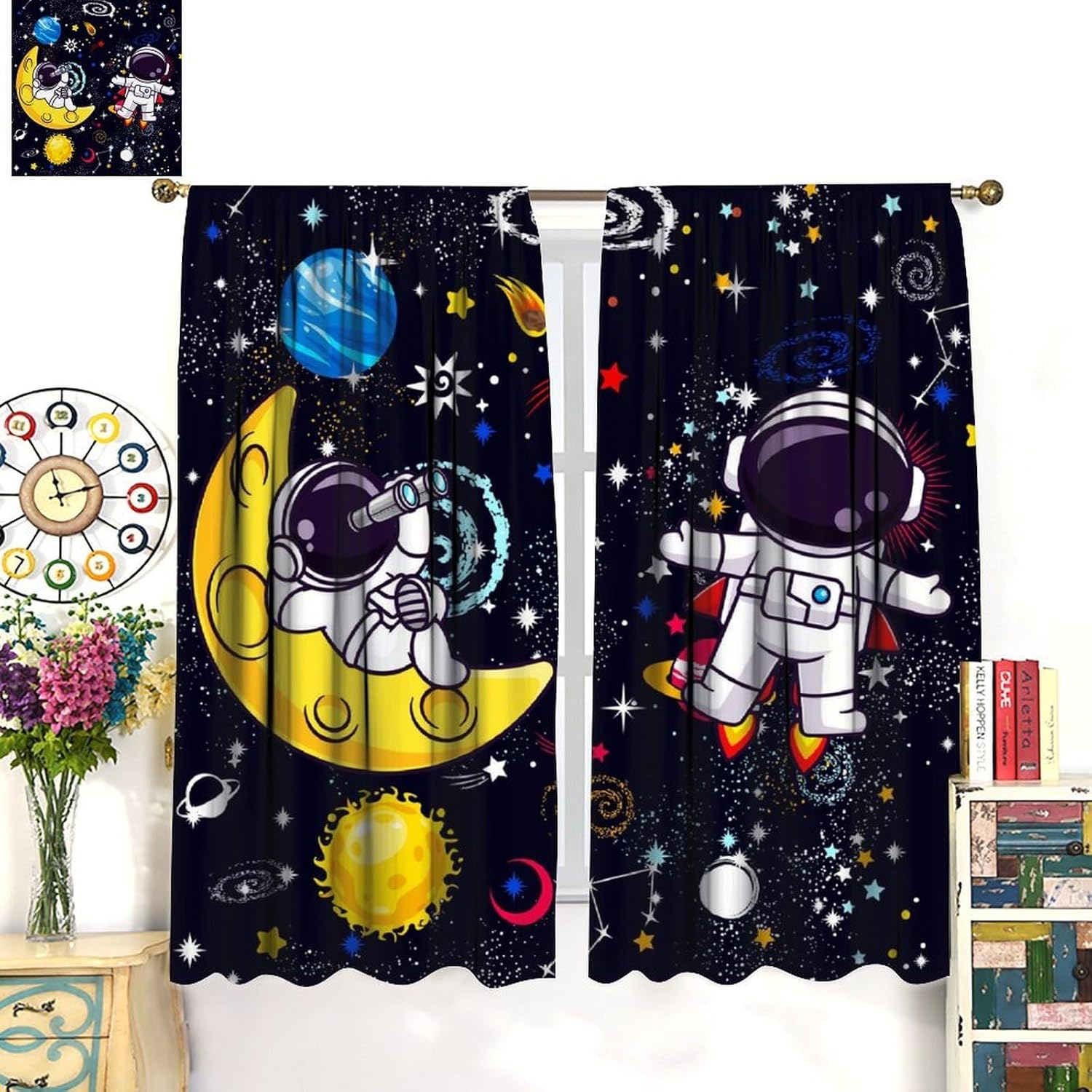Galaxy Science Curtain Decorat - Science Nursery review and price