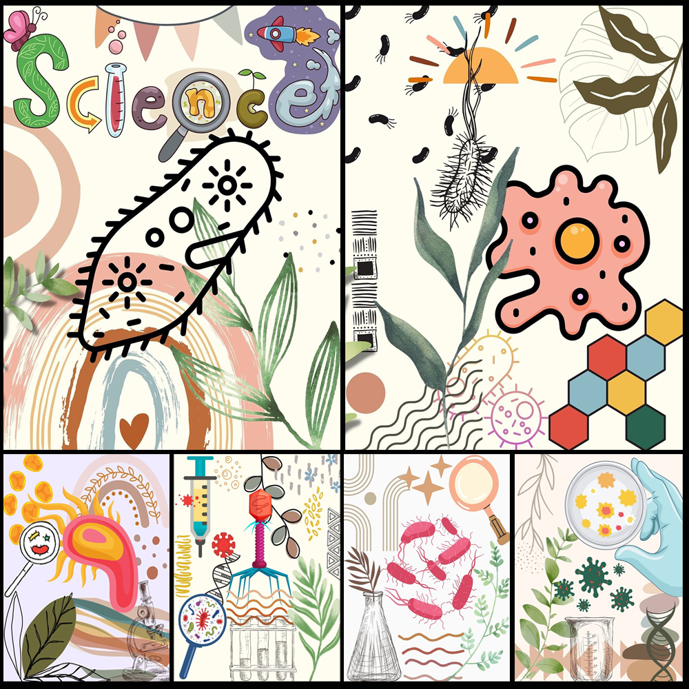 Cartoon Microbiology Watercolo - Science Nursery review and price