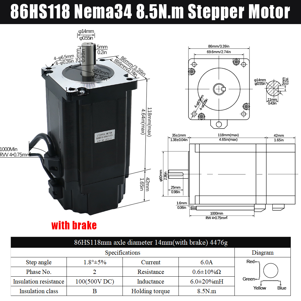 MHCNC Nema34 118mm 8.5Nm Open  - Robot Arm Motor review and price